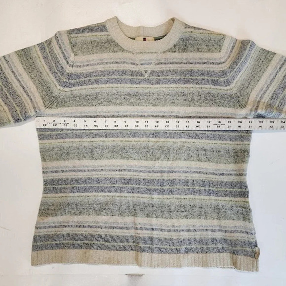 Woolrich Women's Striped‎ Crew Neck 100% Lambs Wool Long Sleeve Sweater Size L - Picture 9 of 11